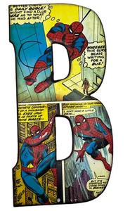 Marvel Comics Open Road Metal Letter "B" Spiderman Wall Decor  10x5 Super Hero - Picture 1 of 2