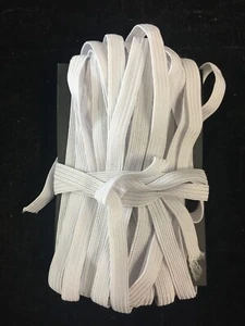 10YDS 6MM 1/4" WHITE SATIN ELASTIC CORD SPANDEX BAND SEWING TRIM BRAIDED - Picture 1 of 1