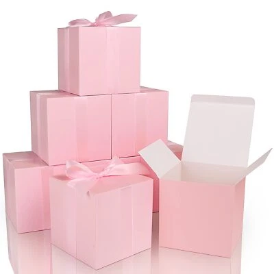 COTOPHER Small Gift Boxes 25 Pack 5x5x5 inches Pink Gift Boxes with Lids for Gifts Cra...