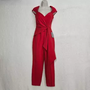 Lavish Alice Red Off The Shoulder Tailored Jumpsuit Size 10 - Picture 1 of 9
