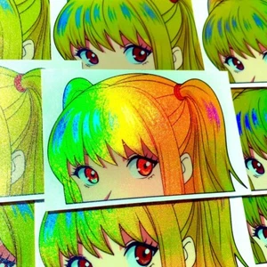 MISA HOLO ANIME GIRL PEEKER STICKER DEATH NOTE CAR DECAL - Picture 1 of 1