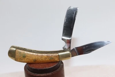 Small Two Blade Razor Knife, Smooth Bone Scales - Image 1 of 4