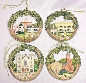 Juego de 4 productos Hestia hechos a mano Macon, Georgia, adornos colgantes, firmados - Imagen 1 de 9