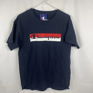 Camiseta Champion Para Hombre Manga Corta Gráfica Azul Marino Mediana NUEVA - Imagen 1 de 6