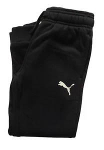 Puma Kids Boys Jogger Size 5 Black Drawstring Logo Pants  - Picture 1 of 5