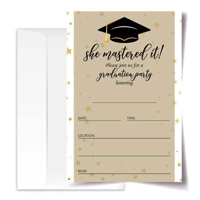 Graduation Invitations 20 Card 4"x6" Class Of 2025 Party Essential Supplies - Image 1 of 4