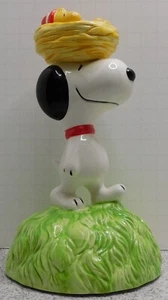 Vintage Peanuts Snoopy & Woodstock Willitts Ceramic Music Box Nice Condition - Picture 1 of 9