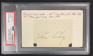Calvin Coolidge Signed Cut Index US President Museum Potus Autograph PSA/DNA - Picture 1 of 3
