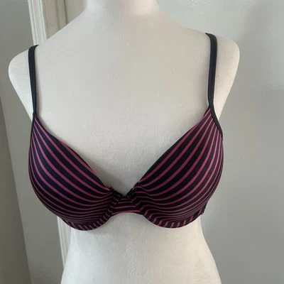 Sujetador Camiseta Push-Up Cabernet Azul Marino Y Rosa Rayas 38 B Foto 1 de 4