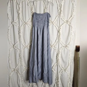 Maxi Vestido Carly Jean Azul Calado Talla Mediana - Imagen 1 de 5