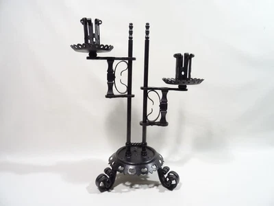 ANCIEN BOUGEOIR CHANDELIER EN FER FORGE REGLABLE - Photo 1/4