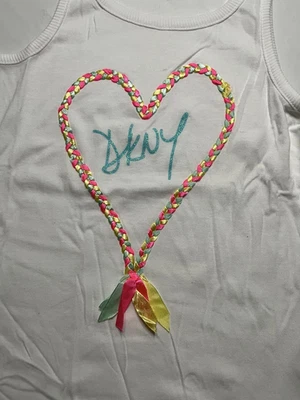 DKNY  Girls Embellished Sleeveless Shirt - Size Large-NWT - Image 1 of 4