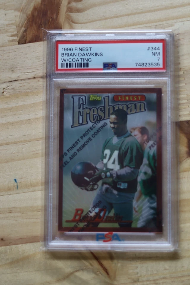 1996 Topps Finest Brian Dawkins #344 PSA 7 Rookie Eagles Legend HOF - Image 1 of 1