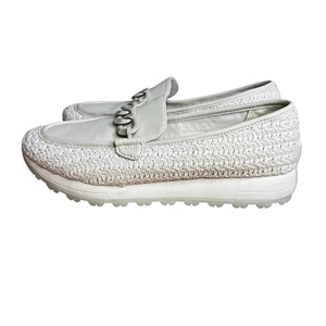Baretraps Gael Halbschuhe Größe 8 beige creme Kette Akzent gewebt Slipper bequem NEU - Bild 1 von 9
