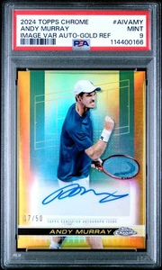 2024 Topps Chrome Tennis Image Variation Auto Andy Murray Gold 07/50 PSA 9 - Picture 1 of 2
