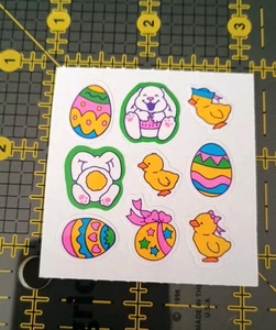 Vintage Stickers Easter Eggs Hearts Bunny Rabbit Sticker Mod RARE Noteworthy 90s - Picture 1 of 2