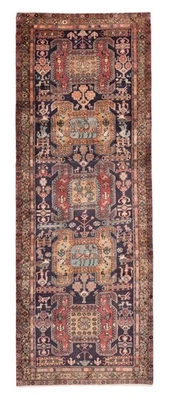 3'7" x 9'10" Vintage Hand-knotted Runner Rug Traditional Oriental Wool Carpet - Image 1 of 4