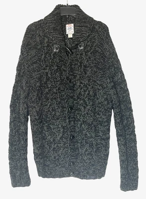 Diesel Tricot Co Green Black Wool Acrylic Leather Button Cardigan Sweater Sz XXL - Image 1 of 4