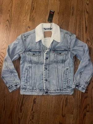 Chaqueta de Camionero Levi's Premium Dad Forrada Sherpa Azul Denim Talla S Nueva con Etiquetas Foto 1 de 4