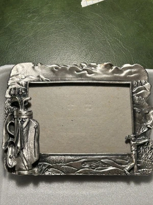 Golf Theme 3D Free Standing Picture Frame, Pewter VTG 1997 - Image 1 of 4
