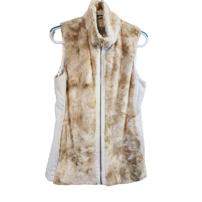 Chaleco MARC NEW YORK ANDREW MARC Imitación Piel Mixta Medios Cremallera Frontal Bolsillos Talla Pequeña Foto 1 de 4