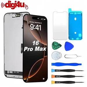 Digi4u Para iPhone 16 Pro Max Pantalla LCD FHD Pantalla Táctil Repuesto Digitalizador - Imagen 1 de 6