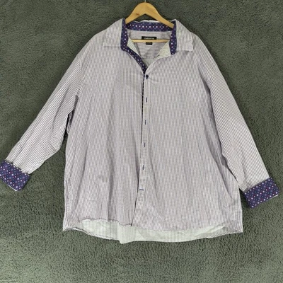 Camisa de Vestir Informal Claiborne Paisley Púrpura Abotonada 3XL Leer Descripción Foto 1 de 4
