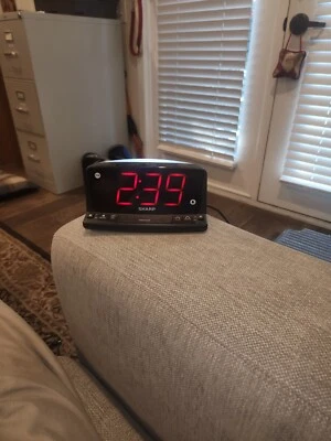 Sharp SPC1225 Night Light Alarm Clock with Jumbo Red LED Display - Working! - Image 1 of 4
