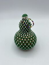 African Beaded Calabash/Gourd w/Stopper Shaker Container Handmade