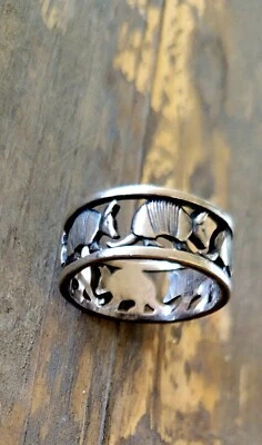 Anel aposentado James Avery Armadillo Eternity pulseira prata esterlina tamanho 6.5 - Imagem 1 de 3