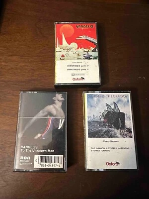 Vangelis CASSETTE Set - Hypothesis, Unknown Man, The Dragon Foto 1 de 4
