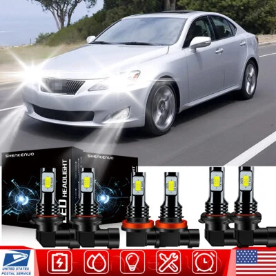 Combo de faros LED + bombillas antiniebla 6x para Lexus IS250 IS350 2006 2007 2008 2009 Foto 1 de 4