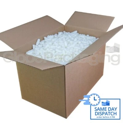 2.5 Cubic Foot Box of ECOFLO Biodegradable Loose Void Fill Packing Peanuts - Image 1 of 4