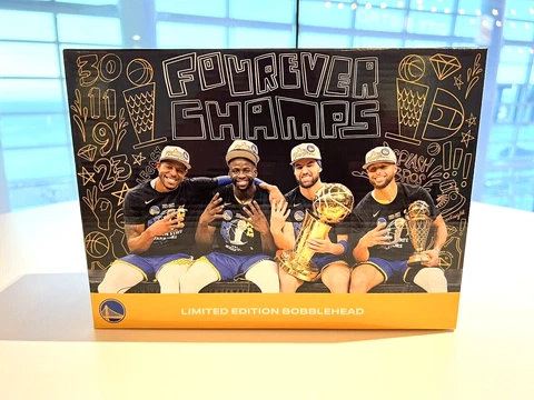 Fourever Champs Warriors Klay Thompson Stephen Curry Draymond Bobblehead SGA Cover