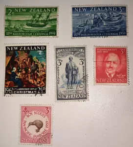 🦋 NEW ZEALAND - 1950s - COLLECTION OF 6 USED STAMPS. - Picture 1 of 1