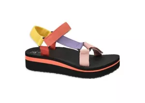 TIME & TRU Women's Size 11W Platform Nature Sandal Shoes Wide Width • Rainbow - Picture 1 of 8