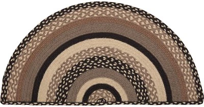 Braided Hearth or Doorway Rug Eco-Friendly Gray Half Circle 33" L Sawyer Mill - Image 1 of 4