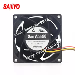 SANYO Denki 9HV0812P1G001 SanAce DC 12V 3.4A 80*80*38MM 4-Wire PWM Cooling Fan - Picture 1 of 5