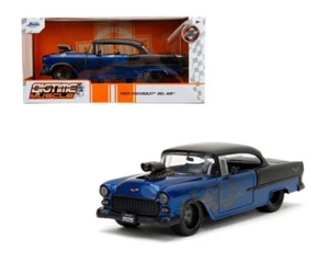 1955 CHEVROLET BEL AIR 1/24 BLUE/MATTE BLACK JADA PRO STOCK 34721 - Picture 1 of 1