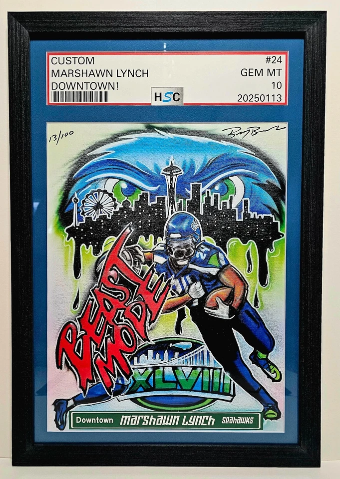 SLABBED DOWNTOWN!  Limited Edition /100 - Artwork - MARSHAWN LYNCH SEAHAWKS - Image 1 of 4