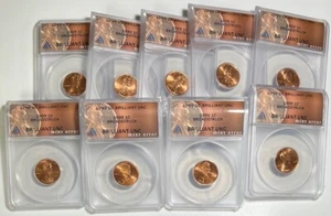 1999 Lincoln Cent Broadstruck ANACS Brilliant Uncirculated Mint Error Coin 1C - Picture 1 of 15