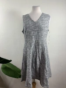 Gilli Women's Gray Dress Sleeveless Fit 'N' Flare Stretch V-Neck, Size XL - Picture 1 of 12