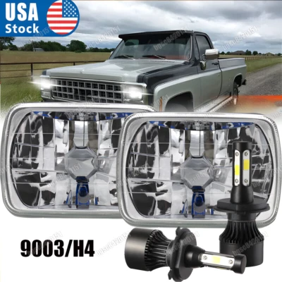 一对适用于雪佛兰 C20 C30 K10 K20 K30+ 7x6 英寸 LED 车头灯高低光束 DRL — 第 1/4 张图片