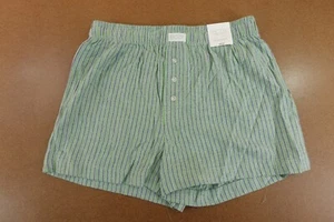 Cotton On Body Womens Medium Green Striped Flannel Boyfriend Boxer Shorts NWT - Picture 1 of 10