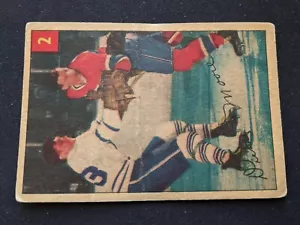 1954-55 Parkhurst Hockey Card #2 Dickie Moore (HOF) - Montreal Canadiens (IN PERFETTE CONDIZIONI) - Foto 1 di 3
