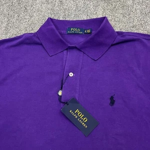 NEW Polo Ralph Lauren Men's Polo Shirt Size LT Purple Cotton Pony Logo S/S - Bild 1 von 9