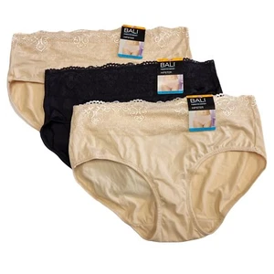 3 Women's Bali Hipster Panty L 7 LARGE Size 7 NWT DFPC63 3 Pack NEW - Picture 1 of 5