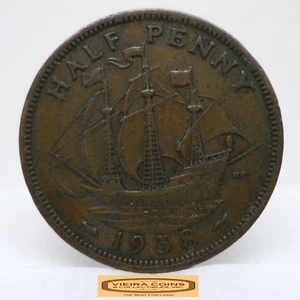 1938 Great Britain Half Penny - #C46434NQ - Picture 1 of 2