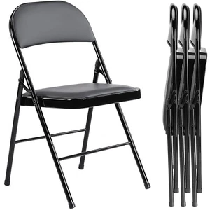 Folding Chair Set PU Leather Chair Lightweight, Portable for Indoor/Outdoor - Picture 1 of 25