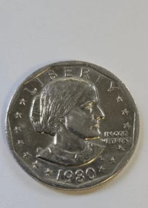 1980 Susan B Anthony Dollar - Wide Rim Rare - Picture 1 of 2